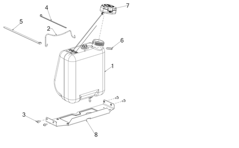 Fuel Tank Diagram and Parts List for 13AM77SSA00 2023 Yard Machines Lawn Tractor